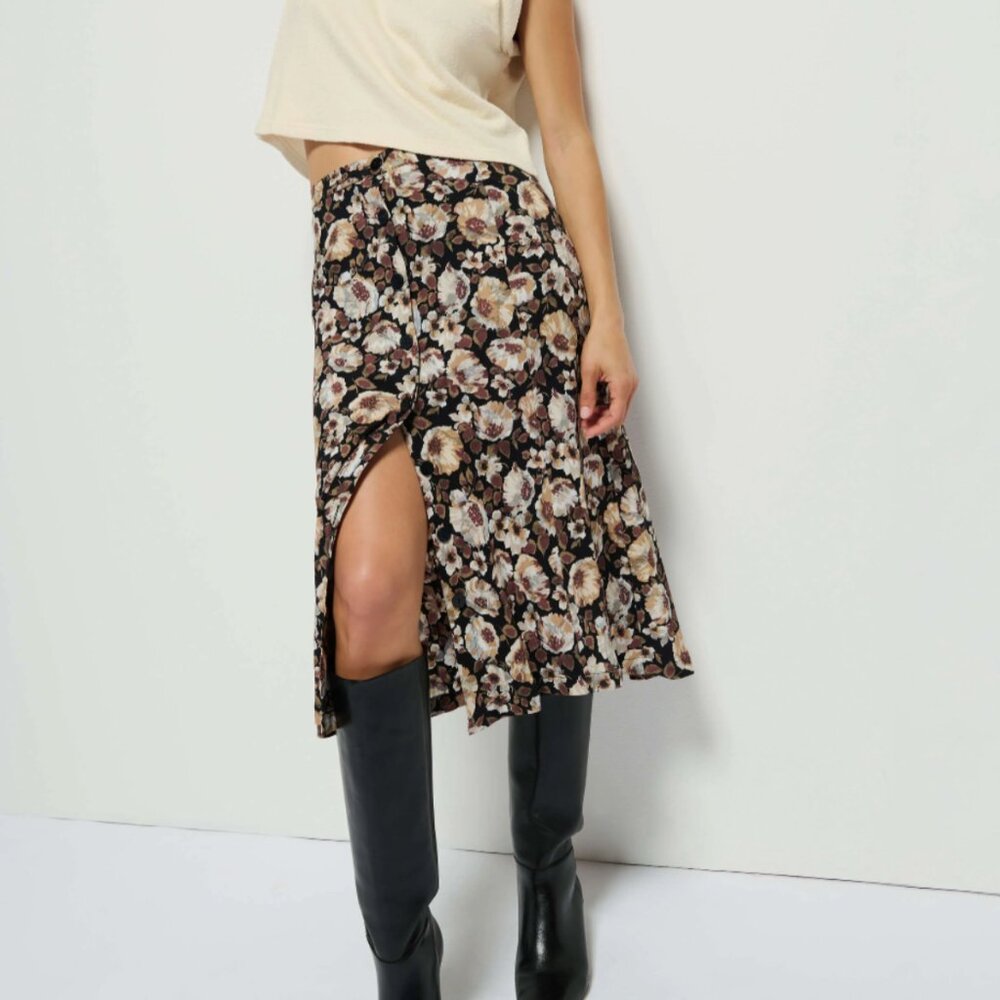Nation Belinda Button Floral Skirt